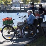 Immagine di un anziano alla guida, con un documento di patente in mano e un segnale stradale sullo sfondo.